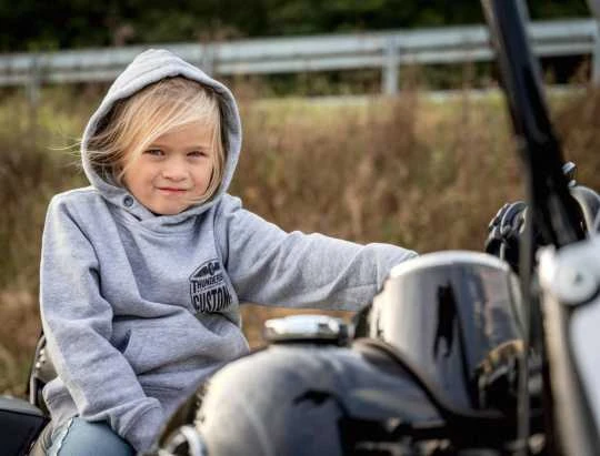 Thunderbike Kids Hoodie New Custom Grau 5 Thunderbike Kids Hoodie New Custom Grau – Bild 5