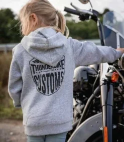 Thunderbike Kids Hoodie New Custom Grau 11 Thunderbike Kids Hoodie New Custom Grau -Thunderbike 19 00 1013v 6