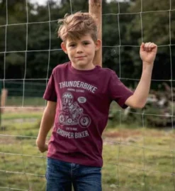 Thunderbike Kinder T-Shirt Chopper Biker Rot -Thunderbike 19 01 1347v 3