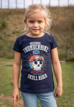 Thunderbike Kinder T-Shirt Girl Skull Rider Blau -Thunderbike 19 01 1359av 31