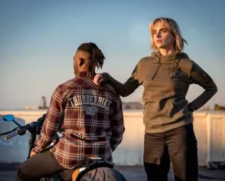 Thunderbike Damen Hoodie Grunge Skull Olive -Thunderbike 19 10 1134v 31