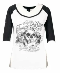 Thunderbike Damen T-Shirt 3/4 Floral Skull