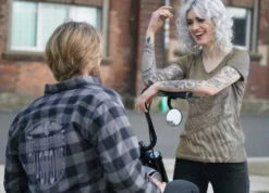 Thunderbike Damen T-Shirt New Custom Strass, Oliv -Thunderbike 19 11 1014 21