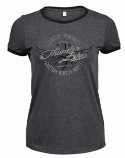 Thunderbike Damen T-Shirt Classic Vintage Grau