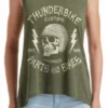 Thunderbike Damen Tank Top Helmet Skull Oliv Grün