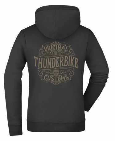 Thunderbike Damen Zip Hoodie Original Schwarz 2 Thunderbike Damen Zip Hoodie Original Schwarz – Bild 2