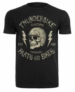 Thunderbike T-Shirt Helmet Skull Schwarz