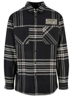 Thunderbike Karohemd Schwarz/beige