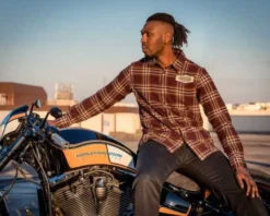 Thunderbike Herren Flanellhemd Karo Cherry/honey -Thunderbike 19 32 1197v 31