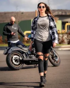 Thunderbike Flanellhemd Original Weiß/schwarz -Thunderbike 19 32 1272v 2