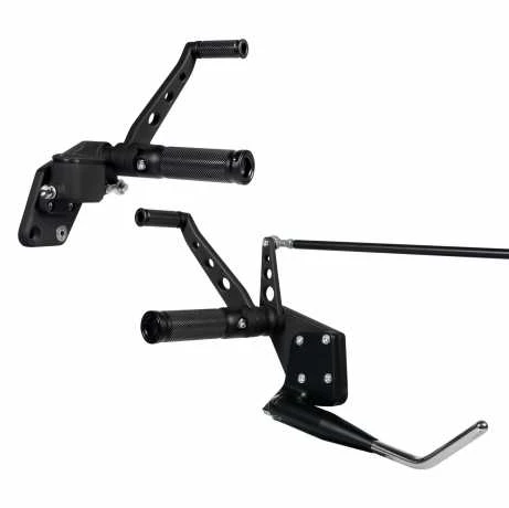 Fußrastenanlage Satin Schwarz Cut 1 Fußrastenanlage Satin Schwarz Cut